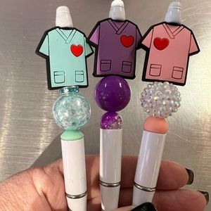 Cute scrub pens in 3 assorted colors each sold separately
